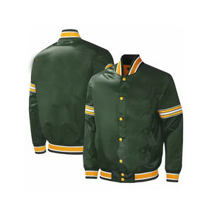 Chaqueta Universitaria Unisex Personalizada de Satén, Chaqueta de Invierno para Hombre con Cuello Alto, Cremallera Frontal, Impermeable, Transpirable, para Baloncesto, Béisbol, Estilo Letterman - Product Image 2