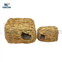 Meilleure vente Maison d'herbe pour animaux et Tapis de foin d'herbe pour lapin lapin Sangle Sopffy, cabane de paille tissée à la main, cages pour petits animaux