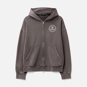 Sweat à capuche surdimensionné et court pour homme, broderie usée personnalisée OEM, poids lourd - Product Image 3