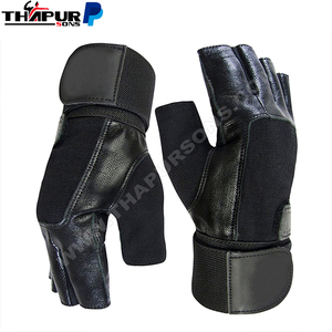 ถุงมือออกกำลังกายหนังกันลื่นครึ่งนิ้วระบายอากาศได้อุปกรณ์ออกกำลังกายในยิมสำหรับการแข่งขันยกน้ำหนัก - Product Image 2