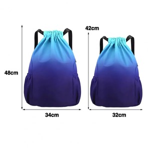 Sac à dos à cordon de couleur dégradée de grande capacité pour les activités de plein air Gym Yoga Fitness - Product Image 6