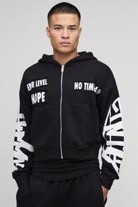 Crop Style Zip Up Invierno Poliéster/Algodón Unisex Oversized Thick Heavy 450Gsm Hoodies Sin cuerdas Trabajo desgastado - Product Image 2