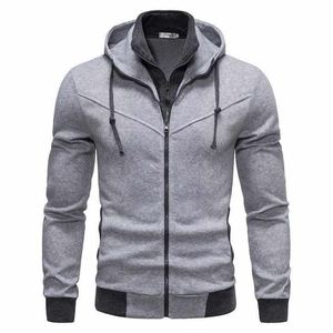 Cardigan à capuche décontracté pour hommes, nouveau style, sweat-shirt grande taille à la mode avec impression numérique en relief pour l'automne - Product Image 1