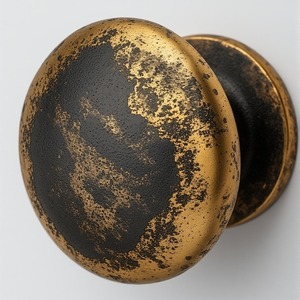 Perilla de Puerta de Hierro europeo de primera calidad, superficie martillada irregular, acabado de pátina negra, artesanal, hecho a mano para uso en interiores decorativos de Hotel - Product Image 6