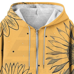 Women's <b>Sublimation</b> Terry Fabric Front Logo Casual <b>Hoodie</b> with All Over Print Premium Polyester/Cotton Material - Product Image 4