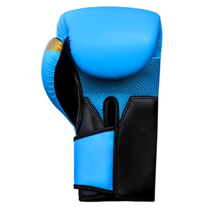 Guantes de boxeo profesionales con diseño y logotipo personalizados al por mayor en color azul hechos de cuero genuino a precio barato - Product Image 3