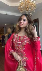 Designer de qualité supérieure robe de Style Plazzo indien Style pakistanais Georgette broderie séquence travail à la main mariages fêtes - Product Image 2