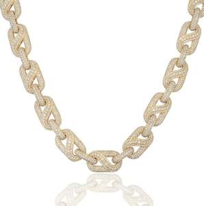 Chaîne à maillons en argent 925 avec moissanite, 20 pouces, VVS1, 10 mm, chaîne à maillons INFINITY - Product Image 2