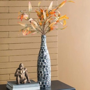Florero azul hecho a mano de nácar para centro de mesa y decoración de hotel, diseño personalizado disponible - Product Image 2