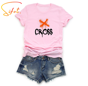 Sifot vente en gros de t-shirts vierges graphiques brodés pour femmes votre propre marque avec impression d'étiquettes personnalisées - Product Image 1