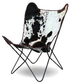 Silla de Mariposa Hecha a Mano con Cuero Genuino y Hierro con Diseño Acolchado para Oficina en Casa, Bar en Casa, Apartamento y Sala de Estar - Product Image 2