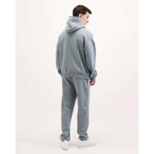 Ensemble sweat-shirt et hoodie en molleton français surdimensionné pour homme Cyan Essential 300 GSM - Product Image 1