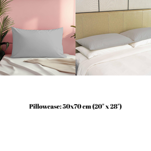 Taie d'oreiller de luxe grise en polycoton pour hôtel, 50x70cm, simple, douce, respirante, pour la maison, forme rectangulaire, motif uni, tissée - Product Image 6