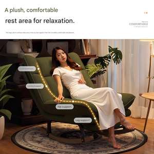 Sofá Reclinable Minimalista Tipo Puff, para Apartamento, Villa, Dormitorio, Hotel, Tela Ecológica, Silla de Descanso para Sala de Estar - Product Image 3