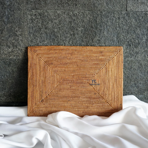 แผ่นรองหวายสี่เหลี่ยมทำมือหวายธรรมชาติแผ่นรองจานหวายแบบยั่งยืน - Product Image 2