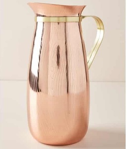 Jarra de cobre de diseño exclusivo y 2 de vidrio para fines decorativos y uso práctico en el uso tradicional de bodas - Product Image 4