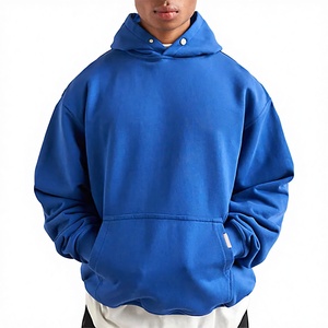 เสื้อฮู้ดแบบสวมหัวทรงหลวมผ้าฟลีซผ้าฝ้ายลาย350GSM-400GSM พลัสไซส์สำหรับฤดูหนาวโลโก้ที่กำหนดเอง - Product Image 1