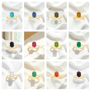 Anillos personalizados al por mayor, hexágono, ónix verde, ajuste de punta de piedras preciosas, anillos de mujer, anillo de plata 925 hecho a mano - Product Image 2