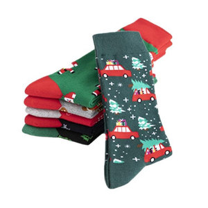 Classic Ribbed Design Casual Daily Wear <b>Socks</b> Warm And Cozy Thermal Fuzzy Winter <b>Socks</b> - Product Image 1