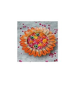 Floral & <b>Marvelous</b> Design Round Iron Urli with Leafs for Home <b>Decoration</b> Table Decor for <b>Parties</b> with Hot Sale at Best - Product Image 6