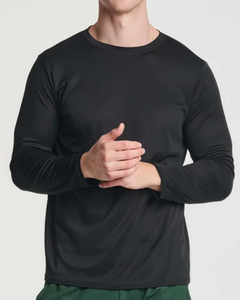 Camisas de Manga Larga para Hombre al por Mayor, de Alta Calidad, Sin Plancha, Antiarrugas, Lisas, de Oficina, con Botones, de Algodón, Color Negro - Product Image 1