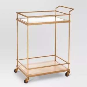 Golden Finished Stainless Steel Double Marble Slaves Food <b>Serving</b> <b>Trolley</b> for Hotel Dining Room Hotel Restaurant Decor - Product Image 3