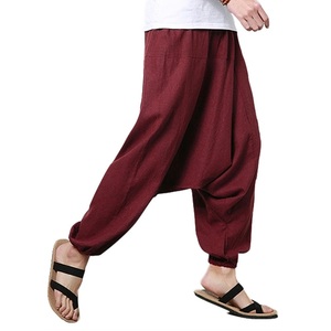 Joggers en coton de qualité supérieure Baggy Fit pantalons de survêtement pour hommes droite Harem Style noir couleur nouveauté personnalisable en gros OEM ODM - Product Image 4