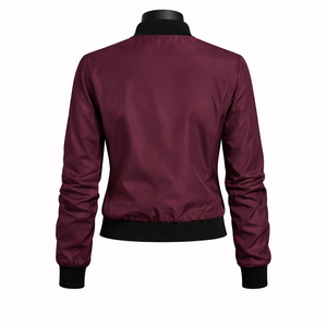 Chaqueta Bomber Ligera con Cierre y Cuello Acanalado, Ropa Exterior Informal de Moda Urbana - Product Image 2