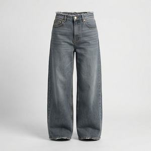 Pantalones Vaqueros de Pierna Ancha para Mujer, Cintura Alta, Rectos, Estilo Vintage, Color Personalizado Moderno, Pantalones Vaqueros de Moda Urbana - Product Image 1