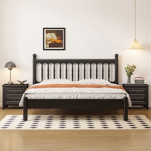 Elegante cama de madera maciza de tamaño Queen/King en estilo tradicional Juego de dormitorio con acabado exquisito Muebles para el hogar - Product Image 2
