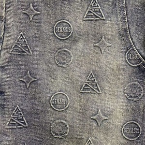 Pantalones cortos vaqueros holgados de talla grande para hombre, pantalones cortos desgastados con bordado de estrellas en relieve, pantalones holgados de algodón hasta la rodilla para - Product Image 3