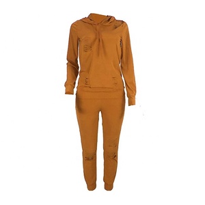 Survêtement de sport grande taille pour femmes avec logo personnalisé ensembles de survêtements en détresse en polaire fitness d'entraînement fabriqués par l'industrie Isha - Product Image 4