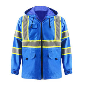 Veste de sécurité imperméable haute visibilité pour homme, conforme à la norme ANSI Classe 2, avec éclairage LED, en polyester, options personnalisables - Product Image 1