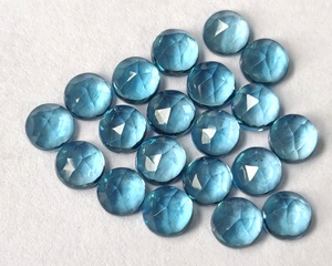 Topacio Azul Suizo Natural, Corte Redondo de 5 mm, Facetado - Topacio Azul Suizo Suelto, Corte Redondo Tipo Rosa - Product Image 4