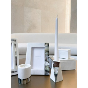 Nuevo candelabro de vela de mármol blanco decorativo antiguo hecho de candelabro de mármol marrón natural a precio asequible - Product Image 6