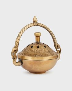 Brass Incense Bakhoor Burner to Burn Loban Dhoop for Home Fragrance Bakhoor Incense Burner Gold Gold Color Bakhoor - Product Image 3