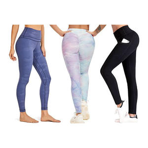 Pantalones de Yoga de gimnasio para mujer personalizables negro sólido con diseño transpirable opciones de talla grande ecológicas diseños de tamaños personalizados - Product Image 4