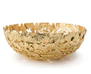 Bol à fruits en laiton forme de feuille meilleure qualité 2 pièces bol à fruits en laiton pour la décoration et les fournitures de mariage - Product Image 5