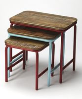 Ensemble de 3 tables basses rondes en bois design imbriqué pour la maison chambre à coucher ou la cuisine meubles modernes pour le salon