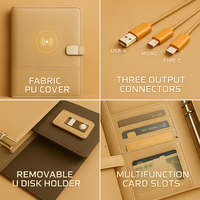 LABON Carnet intelligent personnalisé avec logo, Powerbank sans fil, stylo et tasse isotherme, Banque d'alimentation USB, Cadeaux personnalisés, Souvenirs pour invités
