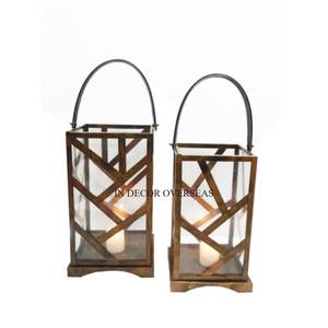 Excelente calidad Metal chapado en oro y vidrio transparente hecho diseñador único hogar decorativo linternas relámpago accesorios suministros - Product Image 1