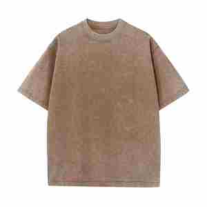 Camiseta Lisa de Alta Calidad para Hombre, 2025, al por Mayor, de Poliéster/Algodón Sólido, Corte Regular, Antiarrugas, Secado Rápido, Transpirable, 220g - Product Image 3