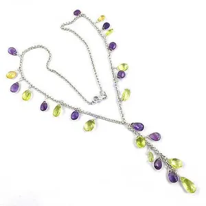 Collar de Plata 925 con Gema en Forma de Gota, Chapado en Rodio, Oro Rosa, Diamantes, Cadenas Modernas para Uso Diario de Mujeres, para Compromiso - Product Image 2