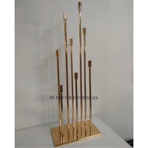 เครื่องประดับชิ้นกลางโต๊ะสำหรับงานแต่งงานทำจากโลหะชุบทองดีไซน์เนอร์เป็นจำนวนมาก - Product Image 6