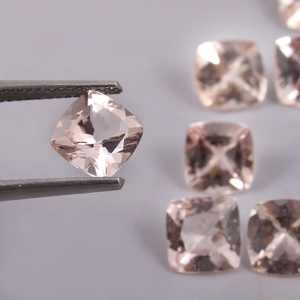100% naturel pêche Morganite carré coussin coupe Top qualité pierres précieuses en vrac pour l'approvisionnement de bijoux à la mode Look incroyable couleur et forme - Product Image 3