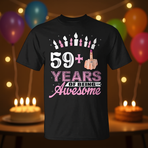 Camiseta para mujer de 60 años con diseño de dedo medio, idea de regalo promocional - Product Image 3