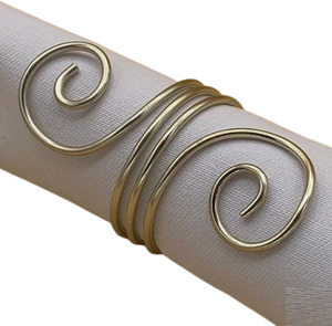 Gold Polished Luxury Aluminum Napkin Ring Handmade Eco-Friendly <b>Party</b> <b>Table</b> Decoration - Product Image 2