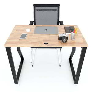 MConcept HBMC001 100x60cm Minimalist Design Office Desk with Easy Assembly Iron <b>Footrests</b> - Product Image 3