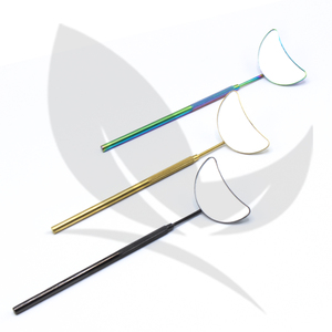 Pinzas para pestañas de acero inoxidable con forma de espejo de mariposa de Color arcoíris, suministros de belleza, extensión de cejas, tipo de punta de volumen - Product Image 4