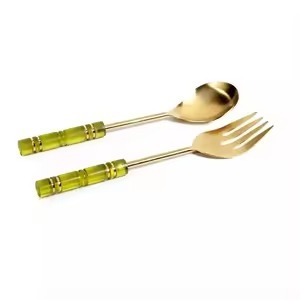 ชุดเสิร์ฟสลัดมือด้ามอะคริลิคใสชุดเสิร์ฟอาหารเสร็จเป็นประกาย - Product Image 2